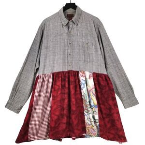 High Sierra Mervyns Patchwork Dress XL Button Down Prairie Boho Hippie Artsy